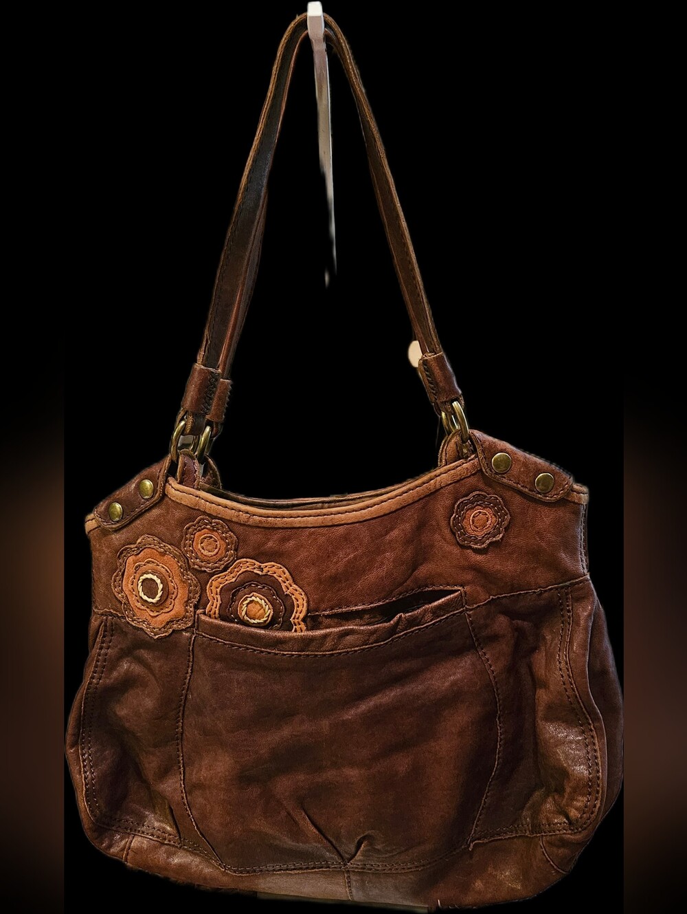 Lucky Brand☆Brown Leather Shoulder Bag - Y2K